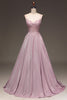 Load image into Gallery viewer, Glitter Beaded Spaghetti Straps Blush Ball Gown with Appliques