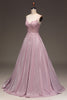 Load image into Gallery viewer, Glitter Beaded Spaghetti Straps Blush Ball Gown with Appliques