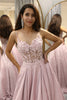 Load image into Gallery viewer, Blush A Line Long Corset Formal Dress With Appliques