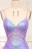 Load image into Gallery viewer, Sparkly Purple Mermaid Long Formal Dress With Embroidery Appliques