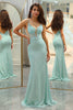 Load image into Gallery viewer, Glitter Light Green Mermaid Long Formal Dress With Appliques