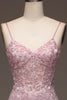 Load image into Gallery viewer, Glitter Blush Mermaid Spaghetti Straps Long Formal Dress with Beading