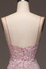 Load image into Gallery viewer, Glitter Blush Mermaid Spaghetti Straps Long Formal Dress with Beading