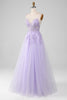 Load image into Gallery viewer, Sparkly Light Purple A-Line Spaghetti Straps Long Formal Dress With Beading