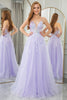 Load image into Gallery viewer, Lilac A Line Tulle Backless Long Formal Dress With Sequined Appliques