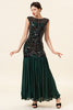 Load image into Gallery viewer, Dark Green Long 1920s Sequined Flapper Dress