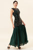 Load image into Gallery viewer, Dark Green Long 1920s Sequined Flapper Dress