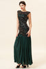 Load image into Gallery viewer, Green 1920s Sequined Flapper Dress