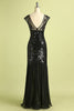 Load image into Gallery viewer, Red&amp;Black 1920s Flapper Glitter Dresses