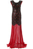 Load image into Gallery viewer, Red&amp;Black 1920s Flapper Glitter Dresses