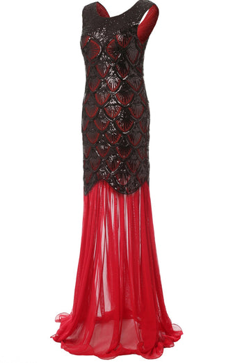 Red&Black 1920s Flapper Glitter Dresses