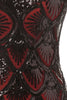 Load image into Gallery viewer, Red&amp;Black 1920s Flapper Glitter Dresses