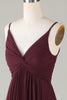 Load image into Gallery viewer, A-Line Sleeveless Cabernet Bridesmaid Dress