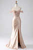 Load image into Gallery viewer, Mermaid Champagne Corset Formal Dress