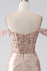 Load image into Gallery viewer, Mermaid Champagne Corset Formal Dress