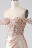 Load image into Gallery viewer, Mermaid Champagne Corset Formal Dress