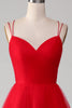 Load image into Gallery viewer, Spaghetti Straps A-Line Red Long Formal Dress wth Cross Criss Back