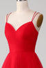 Load image into Gallery viewer, Spaghetti Straps A-Line Red Long Formal Dress wth Cross Criss Back