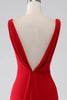 Load image into Gallery viewer, Mermaid V-Neck Red Formal Dress with Slit