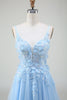 Load image into Gallery viewer, A-Line Light Blue Formal Dress with Appliques