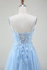 Load image into Gallery viewer, A-Line Light Blue Formal Dress with Appliques