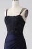 Load image into Gallery viewer, Mermaid Beaded Navy Formal Dress with Ruffles