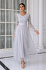 Load image into Gallery viewer, Tulle Grey V-Neck Mother Of The Bride Dress