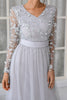 Load image into Gallery viewer, Tulle Grey V-Neck Mother Of The Bride Dress