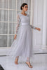 Load image into Gallery viewer, Tulle Grey V-Neck Mother Of The Bride Dress