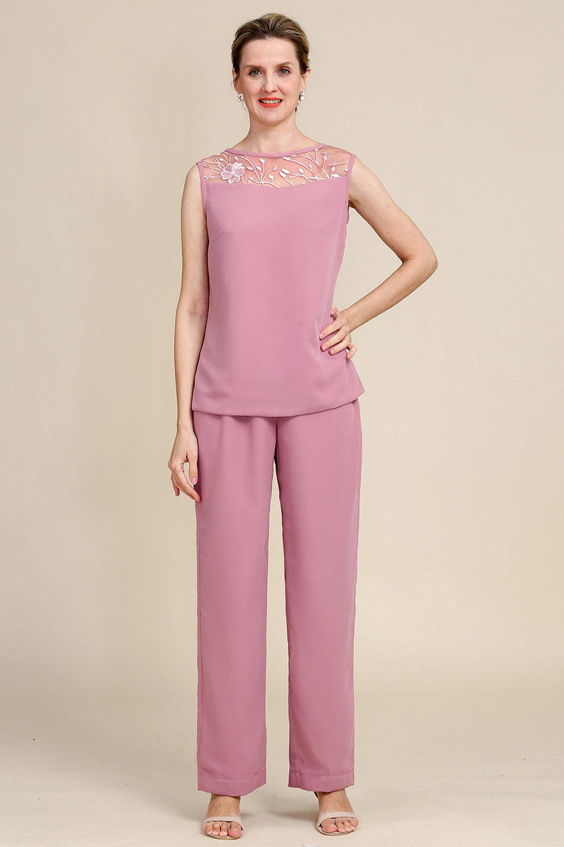 Load image into Gallery viewer, Blush Long Sleeves 3 Piece Mother of the Bride Pant Suits