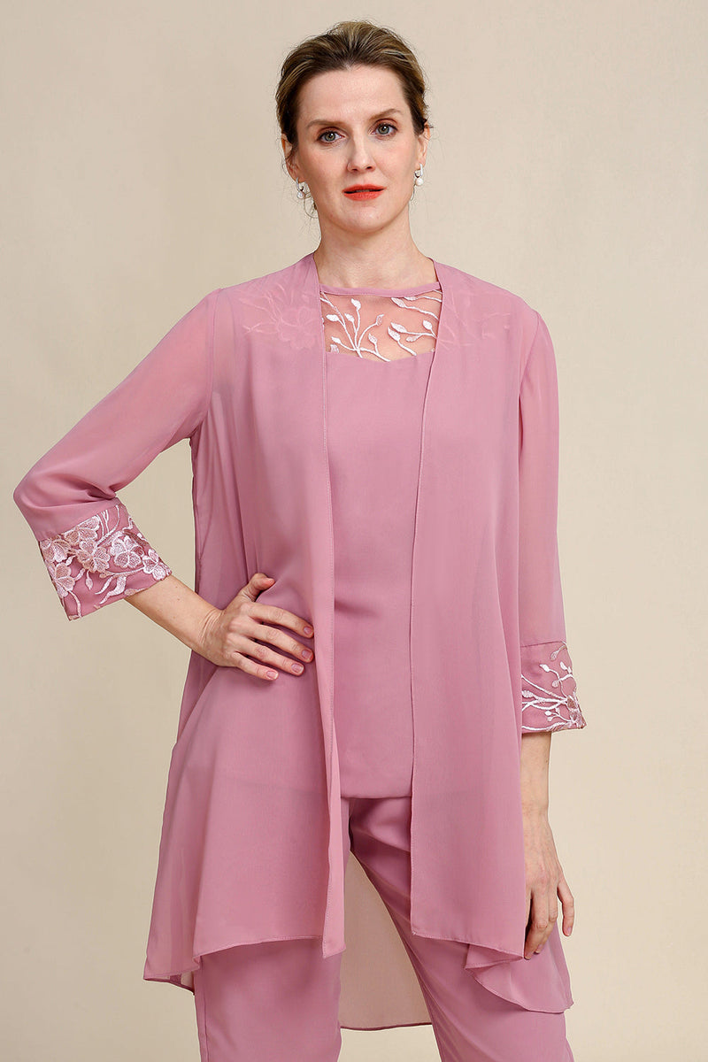 Load image into Gallery viewer, Blush Long Sleeves 3 Piece Mother of the Bride Pant Suits