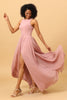 Load image into Gallery viewer, Blush Long Chiffon Pleated Bridesmaid Dress with Slit