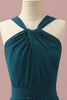 Load image into Gallery viewer, Dark Green Halter A-Line Junior Bridesmaid Dresses