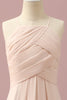 Load image into Gallery viewer, Ivory Halter A-Line Chiffon Junior Bridesmaid Dress