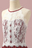 Load image into Gallery viewer, Burgundy Halter Lace and Chiffon Junior Bridesmaid Dress