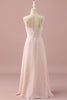 Load image into Gallery viewer, Light Pink Spaghetti Straps Chiffon Junior Bridesmaid Dress