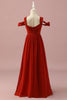 Load image into Gallery viewer, Red Chiffon Cold Shoulder Junior Bridesmaid Dress