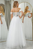 Load image into Gallery viewer, Pure White A Line Off the Shoulder Long Mirror Corset Formal Dress With Sequins