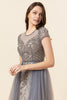 Load image into Gallery viewer, Sparkly Grey Beaded Long Formal Dress