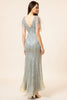 Load image into Gallery viewer, Sparkly Grey Beaded Mermaid Long Evening Dress