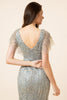 Load image into Gallery viewer, Sparkly Grey Beaded Mermaid Long Evening Dress