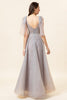 Load image into Gallery viewer, Sparkly Beaded Grey Long Tulle Prom Dress