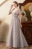 Load image into Gallery viewer, Grey A Line Beading Glitter Mother of Bride Dress