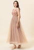 Load image into Gallery viewer, Sparkly Blush Beaded Long Tulle Prom Dress