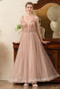 Load image into Gallery viewer, Blush Beaded A Line Sparkly Evening Dress