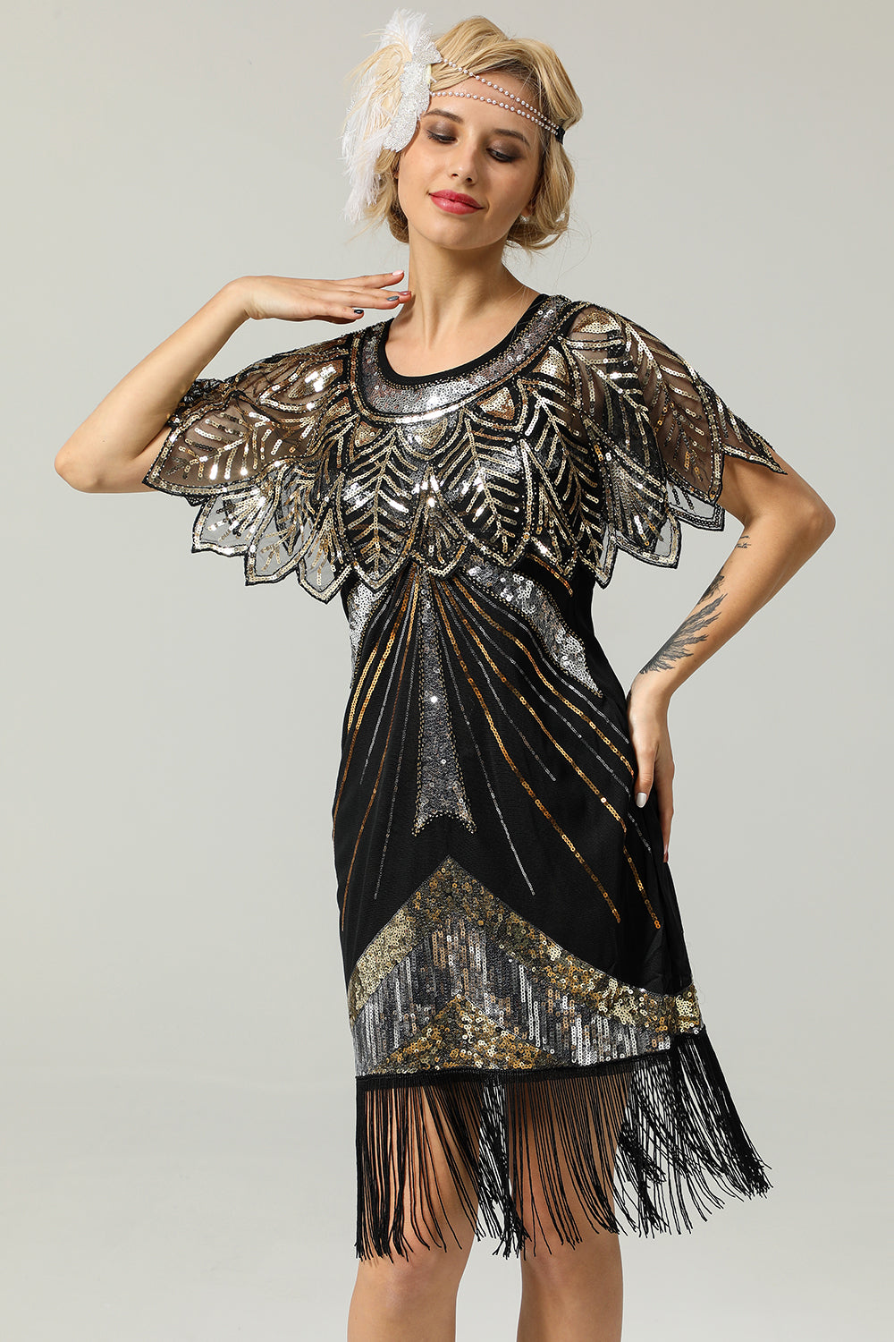 Sequin Glitter 1920s Cape