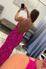 Load image into Gallery viewer, Sparkly Hot Pink Mermaid Sequins Long Formal Dress