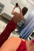 Load image into Gallery viewer, Burgundy Mermaid Sequins Long Formal Dress