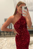 Load image into Gallery viewer, Sparkly Hot Pink Mermaid Sequins Long Formal Dress