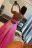 Load image into Gallery viewer, Glitter Fuchsia Sequins Long Formal Dress